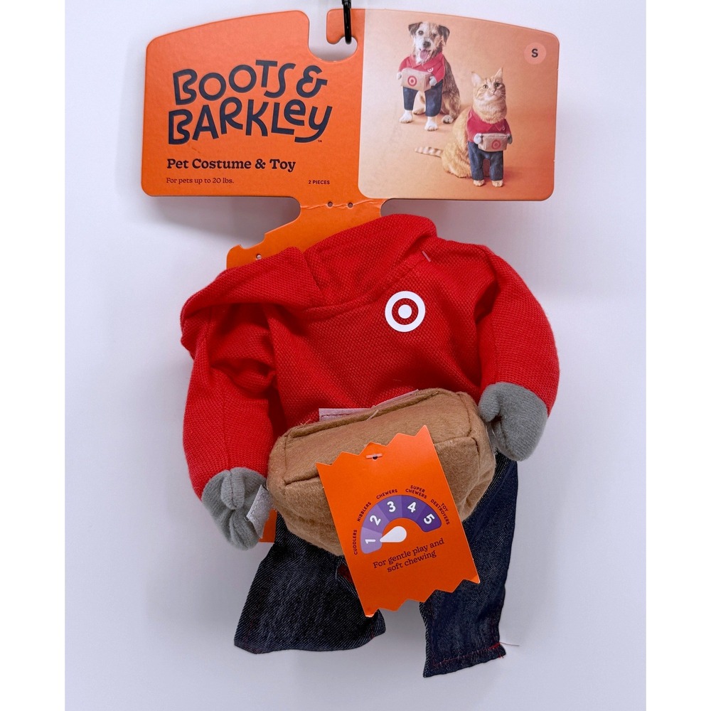 Boots & Barkley Target Delivery Driver Pet Costume Toy Red Hoodie Small Dog Cat